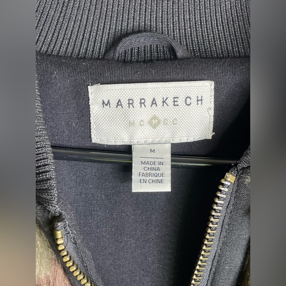 Marrakech Anthropologie Alyssa Camo Bomber Jacket Green/Brown Size Medium - Picture 9 of 11